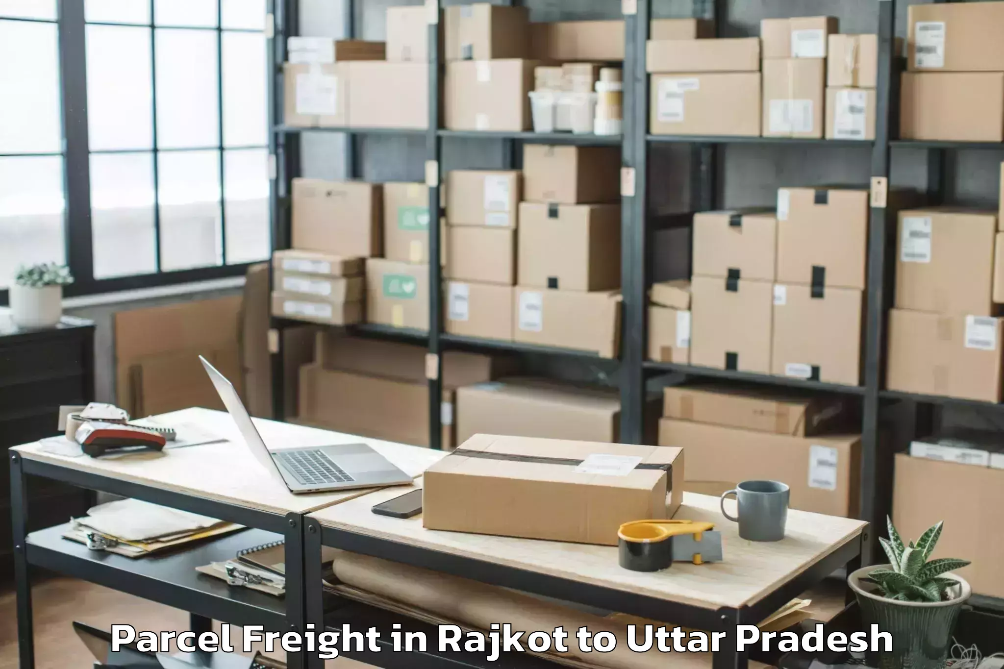 Leading Rajkot to Abhilashi University Bareilly Parcel Freight Provider